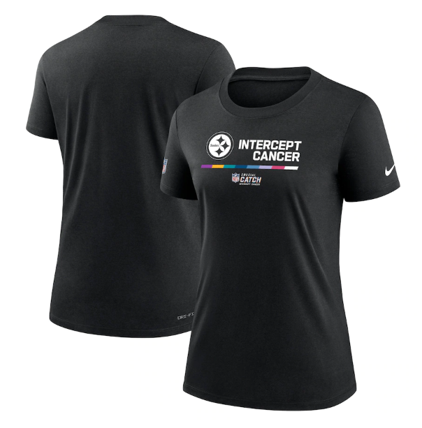 Women's Pittsburgh Steelers 2022 Black Crucial Catch Performance T-Shirt(Run Small)